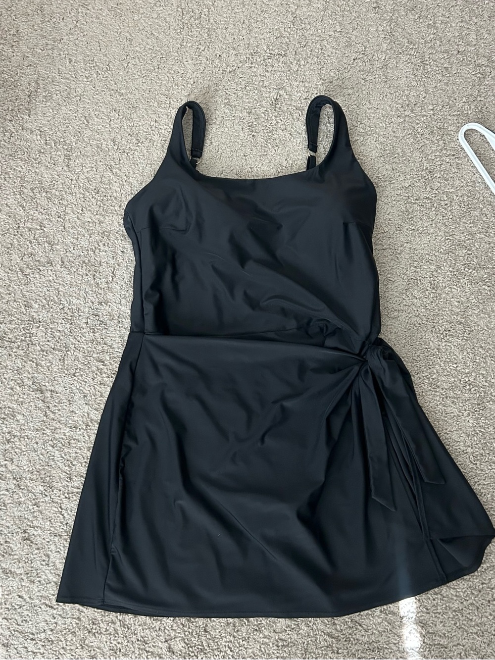 Time and Tru Black Tie-Waist One-Piece Swim Dress